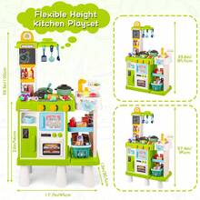 Kids Play Kitchen Set Pretend Cooking Toy With Accessories  Educational Kitchen Playset - Green - View 8