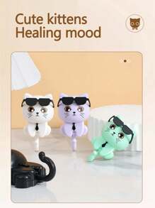 Creative Cartoon Cat Shaped Keychain Hook, Paste Wall Hanging, No Drilling, Easy To Install, Plastic Casual Style Coat Rack With Glasses Gravity Function, Suitable For Home, Kitchen, Bathroom, Bedroom, Office - Casual Style Wall-Mounted Plastic Keychain Rack, Easy To Install, Can Hang Hats, Keys, Towels, Scarves, Bags, No Hole Punching Home Bathroom Decoration, Bathroom Storage For All Seasons