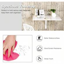 Wall Mounted Folding Table 31.5 X 23.5 DropLeaf Floating Writing Desk For Small Spaces SpaceSaving Fold Down Laptop Workstation For Kitchen Bedroom Laundry Room Study Room WhiteB09JKDC313[Am]11R12