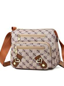 方包多口袋男女新款单肩包斜挎包商务包中老年旅行背包 - 彩色 - 查看 10