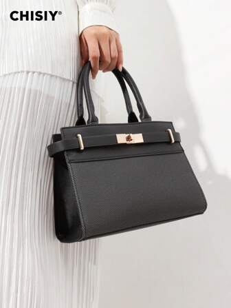 CHISIY Bolso de mano con broche de moda, bolso cruzado, bolso cuadrado pequeño para mujer, bolso versátil minimalista para ir y venir, bolso de hombro negro, bolso tote de retazos, bolso elegante para fiestas formales, nuevo bolso de mujer, regalo recomendado para vacaciones