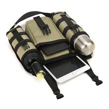 新款旅行户外休闲单肩斜挎包，带水瓶和雨伞架，适合中老年人