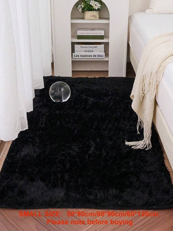 1pc Rug, Area Rug, Living Room Bedroom Rug, Fluffy Rug, Solid Color Bedroom Decorative Rug, Bedroom Decor, Multiple Sizes Fluffy Carpet For Living Room, Bedroom, Soft Fuzzy Modern Floor Rug For Kids Boy Girl Room, Washable