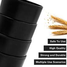 Black Wheat Straw Cups Set Of 8,Drinking Glasses,Reusable Plastic Cups,Unbreakable Cups For Kitchen,Dishwasher Safe Water Glasses Tumblers