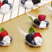 20/100/200 Pieces (Including Fork) Of Mousse Desserts, Cakes, Seasons, Dipping Sauces, Snacks, Parties, Birthdays, Weddings, Afternoon Tea, Desserts, Transparent Colored Cups, Suitable For Festivals And Birthday Celebrations