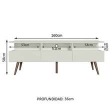 Madesa London TV Stand Rack For TVs Up To 65'', White - White - View 4