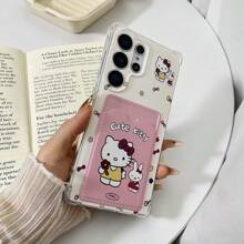 Sanrio Cute KT Cat Phone Case Compatible With Apple 11/12/13/14/15/16 Pro Max Plus, Card Holder Phone Case Compatible With Galaxy S25, Galaxy S24 ULTRA, Galaxy S24 FE, Galaxy S25 ULTRA, Galaxy A36, Galaxy A56, Galaxy S23 Ultra, Spark GO 2024, POP8, Spark 20C, Spark 20, POVA6, POVA6 PRO 5G, POP9 4G, Spark GO1, Spark GO 2025, Shockproof, Holds Student Card, Credit Card, ID Card