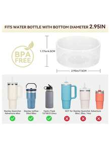 Compatible With Stanley Cup Accessories 1pc Silicone Tumbler Sleeve, Anti-Scratch And Dented Protective Cover , For 40oz & 30oz & 20oz Tumbler Travel Mugs, Protective Bling Silicone Boot Sleeve , Durable Protective Cover For Sports & Outdoor Activities, For Cup Black Pink Red Blue Purple Transparent Green - Multicolor - View 2