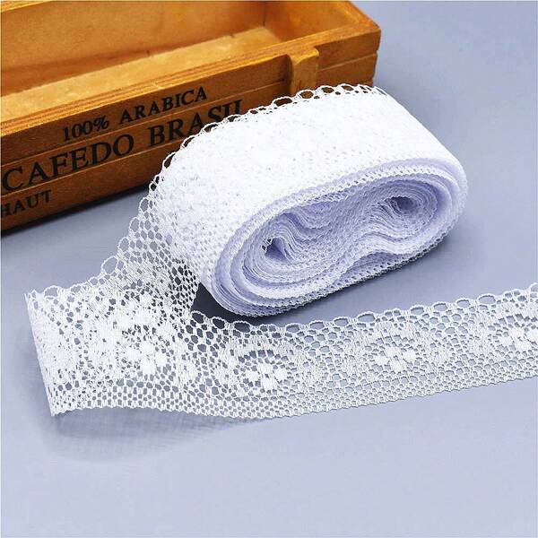 1Roll/10Meters 1.57inch/4cm White Lace Trim Fabric Ribbon Craft DIY Lace Sewing Handmade Embroidery Home Accessories