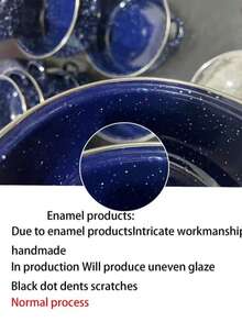 3 Pezzi Set di Pentole Smaltate Multifunzione, Leggero con Coperchi in Vetro, Comprende una Pentola, una Casseruola e una Padella Antiaderente, Facile da Pulire, Adatto per Fornelli a Gas e Elettrici, Essenziale Durevole per la Cucina Domestica e la Ristorazione, Ideale anche per il Campeggio all'Aperto.