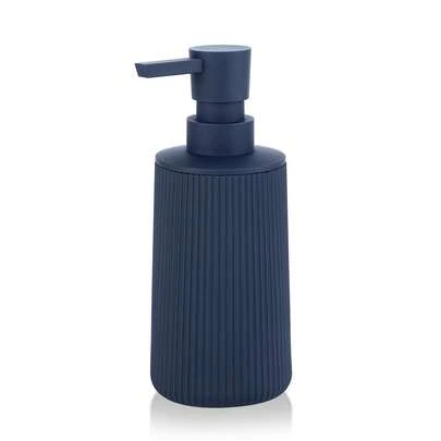 1pc Striped Soap Dispenser, Modern Plastic Round Shape, For Bathroom Hand Wash And Kitchen Dish Soap, Liquid Refillable Bottle