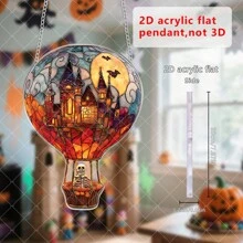 1pc Red Light Burst Hot Air Balloon Sun Catcher, Disc Pendant Ornament Wall Decoration Pendant Ornament