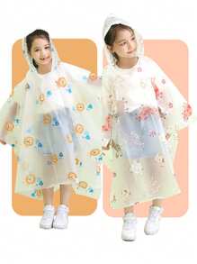 1 Mantella impermeabile di moda per bambini, speciale per ragazzi e ragazze per andare a scuola o passeggiare - Mantella impermeabile imbottita monoblocco per studenti della scuola primaria, portatile per i viaggi, adatta per bambini dai 3 ai 14 anni per andare a scuola, passeggiare, campeggiare e uscire all'aperto