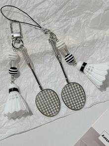 1 pieza Llavero con colgante de pluma, decoración de mochila, accesorio creativo con vibra de alta gama, unisex