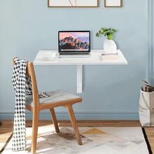 Wall Mounted Folding Table 31.5 X 23.5 DropLeaf Floating Writing Desk For Small Spaces SpaceSaving Fold Down Laptop Workstation For Kitchen Bedroom Laundry Room Study Room WhiteB09JKDC313[Am]11R12