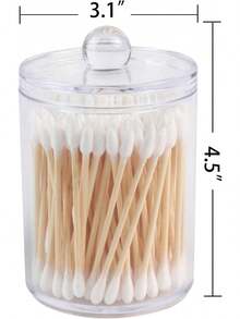 1 Pack Acrylic Qtip Holder Dispenser,Bathroom Canisters Apothecary Jar Set, Vanity Makeup Storage Organizer Set, 12 Oz - 10oz One With Gap 4p - View 9