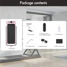 BLACK LORD Treadmill Walking Pad Gym Fitness Foldable - Pink - View 9