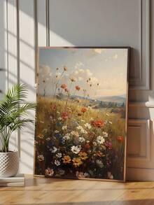 1 件复古野花海报自然乡村野花风景帆布墙艺术仿古农舍乡村波西米亚花卉印花画，自然植物风景帆布墙艺术，春季野花海报，秋季墙艺术，卧室装饰，客厅装饰，办公室装饰， - 彩色 - 查看 22