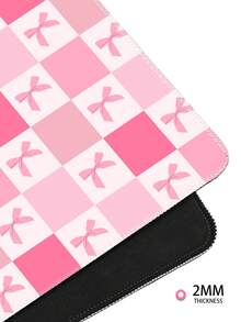 1 件粉色蝴蝶橡胶防滑游戏鼠标垫，适用于台式电脑/笔记本电脑办公室使用 - 粉紅色格子 - 查看 6