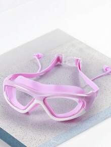 1/2/3 件超大号游泳镜，防雾防水硅胶游泳眼镜带耳塞，适合游泳训练和休闲，节日礼物，时尚设计，适合专业训练、成人、沙滩必需品、沙滩配件、泳池浮板 - 彩色 - 查看 10