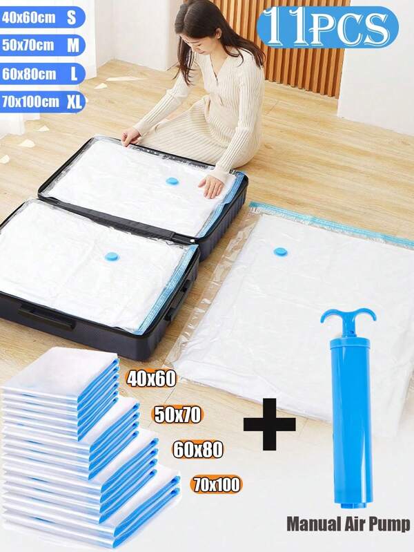 1/9/1pc Vacuum Compression Zipper Storage Bag, Vacuum Compression Bag, Vacuum Compression Zipper Storage Bag, Space-Saving Luggage Bag, Travel Compression Bag, Foldable Clothes Storage Bag, Clothes Sorting Storage Bag, Suitable For Clothes, Quilts, Cabinets - Saves 75% Space, Moisture-Proof, Moth-Proof, Space-Saving, Bedding, Winter Clothes, Elegant Ladies Dress