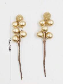 باقة زهور اصطناعية من الرغوة والترتر، توت بري ذهبي اصطناعي، سيقان توت ذهبي اصطناعي مزخرفة بالترتر لتزيين شجرة عيد الميلاد وديكور السنة الجديدة والهدايا والأعمال اليدوية، قلب زهري من الرغوة مع توت ذهبي اصطناعي مزخرف بالترتر لتزيين شجرة عيد الميلاد والأكاليل والحفلات والتصوير الفوتوغرافي، مناسب لتزيين عيد الميلاد والزفاف والحفلات وشجرة عيد الميلاد والأكاليل DIY