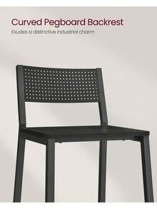 Breakfast Kitchen Bar Stool Set Of 2, Counter Chairs, For Kitchen, Dining Room, Office, Industrial Style, Rustic Brown And Black - Black - View 4