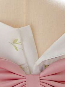 一件女婴蝴蝶印花薄纱连衣裙，宽肩带，适合一周岁生日派对、花童、婚礼等场合，不含头饰 - 彩色 - 查看 10