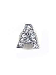 1个合金水钻字母DIY镂空装饰，适用于镂空木屐、博格包、镂空手提包，合金水钻字母装饰配件，可定制用于您的沙滩包和镂空木屐。这些迷人的配件为您的博格包和镂空木屐注入个性化风格和鲜艳色彩。 - 銀色 - 查看 22