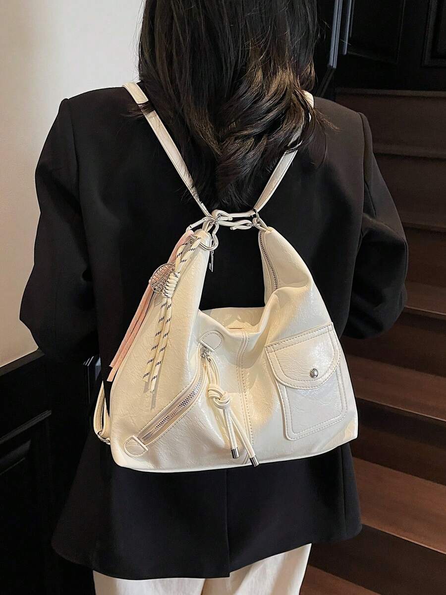 女士多功能手提包，新款时尚高端百搭大容量通勤背包和单肩包三合一