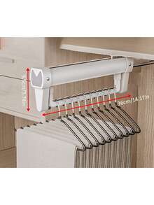 Space-Saving Retractable Pants Hanger - Metal Material, Multifunctional Wardrobe Organizer - Suitable For Suits, Jackets, Tops, Etc., Clothes Dryer - Multicolor - View 8