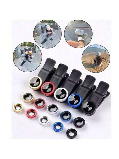1 Set 3-In-1 Camera Lens Clip With Wide Angle, Macro And Fisheye Lens, 180° Fisheye, Wide Angle And Macro 3-In-1 Clip-On Smartphone Camera Lens, Suitable For Parties, Selfies, Multi-Person Use, Great For Macro And Wide Angle Photography Props, Christmas Decoration