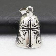 1pc Motorcycle Bell Guardian Angel Cross Charm Lucky Bell