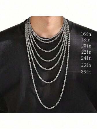 1 Pc Fashion Street Simple Style Stainless Steel Men's Chain