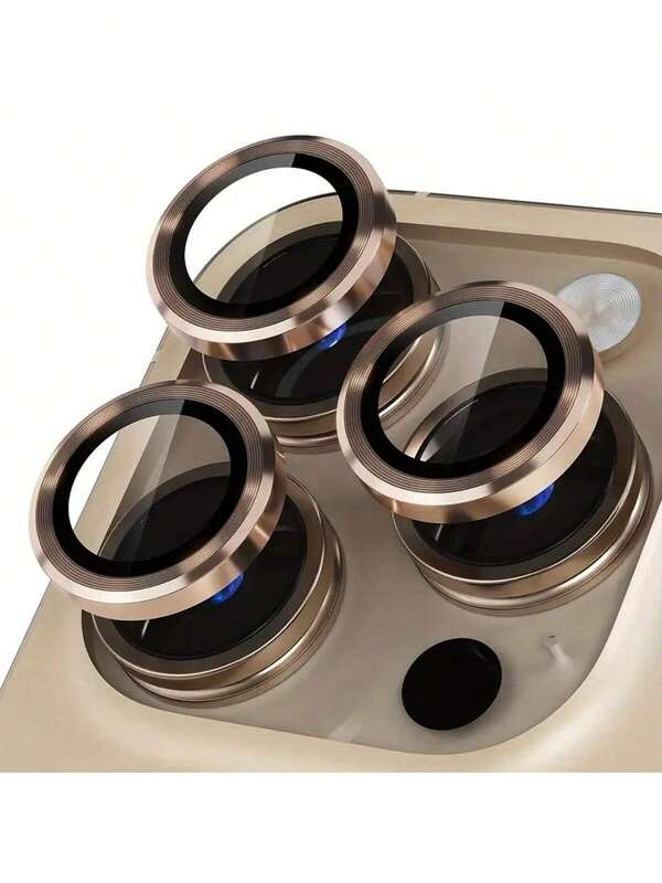 BOLLYMORE 3片装超清钢化玻璃摄像头镜头保护膜，兼容 17/17 Pro/17 Pro Max/17 Air/16/16 E/16 Pro/Pro Max/15 Pro Max/15 Pro - 表面光滑，强力粘合，带金属保护盖