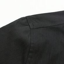 [Tedelon]56% Polyester 40% Cotton 4% Spandex ,Slim Fit Dress Shirt - White Formal/Casual Shirt With Contrast Collar & Cuff Details, Breathable Cotton Blend For Business, Daily Wear - 黑色 - 查看 2