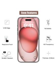 2pcs 9H Hardness Tempered Glass Screen Protector, Clear, Scratch-Resistant, Anti-Fall, Waterproof, Compatible With IPhone11/12/13/14pro Max/15pro Max/16/16pro/16plus/16pro Max/16e