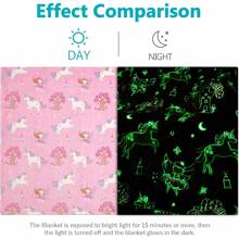 A Pink Children's Blanket That Glows At Night, Flannel Covered Blanket, Suitable For Children's Beds, Sofas, Travel Blankets, And Holiday Gifts For Children.