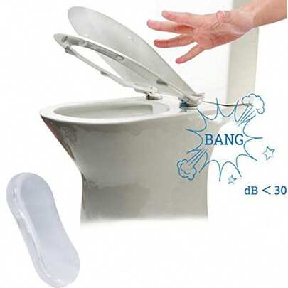 6片装优质静音马桶座垫 - 透明可水洗PU硅胶垫，有效降低噪音，保护家具，宠物友好，搬家新居礼物（4毫米厚粘胶）浴室用品 浴室工具