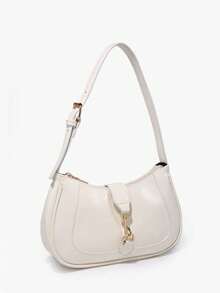 1个复古简约新月形可调节单肩包，适合约会、外出、聚会