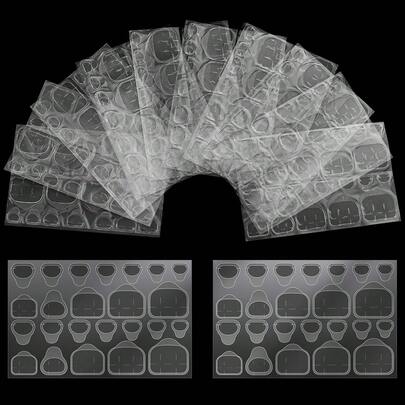 Toenail Glue Stickers, Toenail Stickers, Double-Sided Adhesives, Press-Type Fake Nail Sticky Film, Non-Adhesive Sheets, Jelly Double-Sided Transparent Nail Art Supplies, Jelly Nail Adhesives, Nail Art Supplies DIY Nails