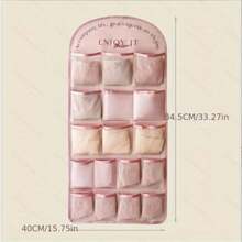 2-Sided Underwear Storage Bag, 17 Grids Front + 5 Pockets Back, Multi-Functional Hanging Wall Mounted Mesh Bag, Large Capacity For Panties, Socks, Bras, Suitable For Closet/Dorm