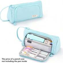 Hộp đựng bút chì dung tích lớn, văn phòng phẩm, đồ dùng học tập, hộp đựng bút chì, túi đựng đồ để bàn văn phòng, túi đựng quà tặng học sinh, hộp đựng bút, hộp đựng bút sáng tạo đa năng, túi đựng đồ trang điểm, túi du lịch - Màu xanh bạc hà - Xem 14