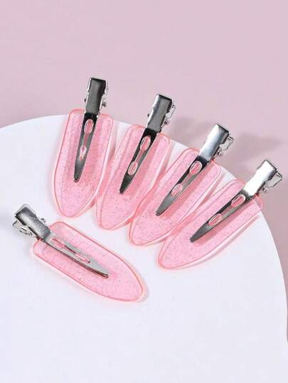 5个/包 女士无痕刘海侧夹，叶子形状发夹，发饰礼品，爪夹，发爪，发夹，发卡，发夹，卡扣夹，鳄鱼夹，学习用品