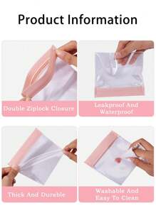 20/10/5/2 قطعة أكياس سحاب شفافة قابلة لإعادة الإغلاق، حقيبة تخزين مجوهرات شفافة من EVA للسفر، أكياس سفر وردية صغيرة قابلة لإعادة الإغلاق، ضروريات السفر والرحلات البحرية والمدرسة والسكن الجامعي لتخزين الخواتم والأقراط والأساور والقلائد