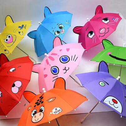 1 st sött tecknat paraply, hopfällbart paraply, dansrekvisitaparaply, lämplig för strand, camping, utomhus, lätt att bära, vår- och sommarval, brudtärnepresenter, rum, sovrumsinredning, sovrumsinredning, strand, resor, för män, för kvinnor, semester