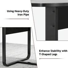8FT Conference Table, 94.5L X 47.3W X 29.5H Inches Boat Shaped Meeting Table With Rectangle Grommet, Modern Seminar Boardroom Table For Office Conference Room (8ft, Walnut & Black) - Black - View 5