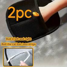 2 pezzi Guanti per rimozione peli di animali domestici, spazzola statica bidirezionale, adatti per cani e gatti, guanti per toelettatura efficienti con setole morbide in nylon, sensazione confortevole, particolarmente adatti per animali domestici a pelo lungo e corto, forniture per toelettatura di animali domestici.