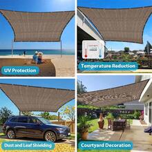 1PC Coffee Color Sun Shade Net Anti-UV Sunshade Terrace Balcony Fence Privacy Mesh Garden Plants Sun Shelter Shed Sail - 1*2M/2*2M/2*3M/2*4M/2*5M/2*6M/2*8M/3*3M/3*4M/3*5M/3*6M/4*5M/4*6M