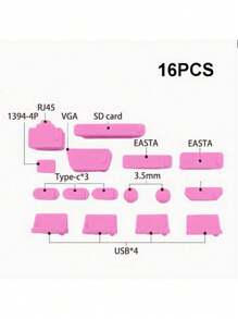 16PCS/Set Laptop Dust Stopper Laptop, USB Port And Headphone Jack Universal USB Dust Stopper Fit Universal Computer Interface Model Beautiful Appearance Color Matching Easy To Pull Out And Take - Compatible With MacBook, Smart Phone And Tablet - Professional Protection Cover